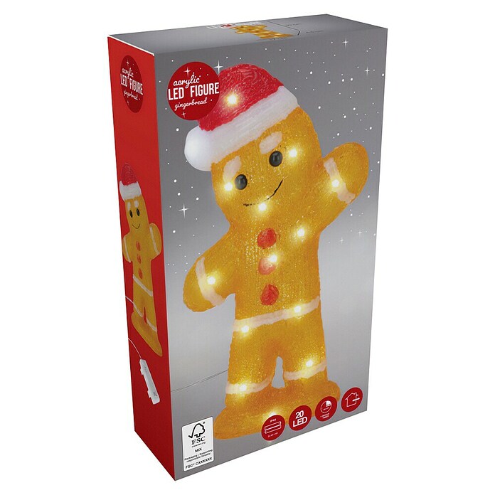 Led-kerstfiguur Peperkoekman/vrouw (Bruin, Werkt op batterijen) | BAUHAUS