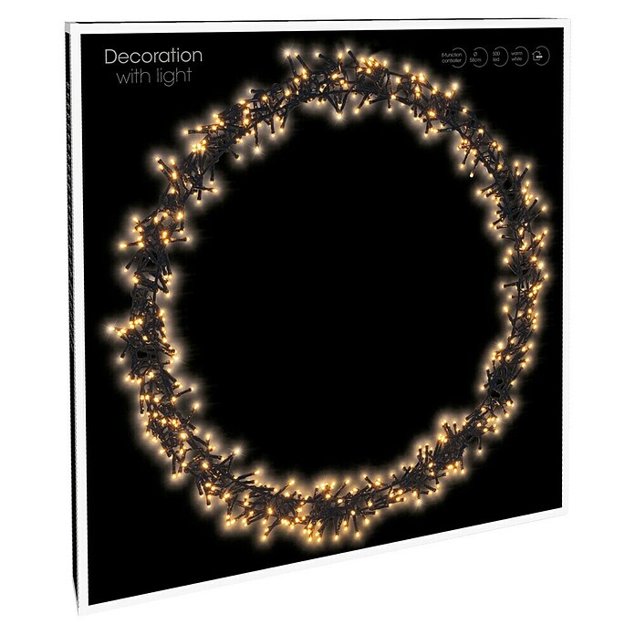 Decoratieve led-kerstverlichting Ring (Zwart, Op netstroom, 58 cm) | BAUHAUS