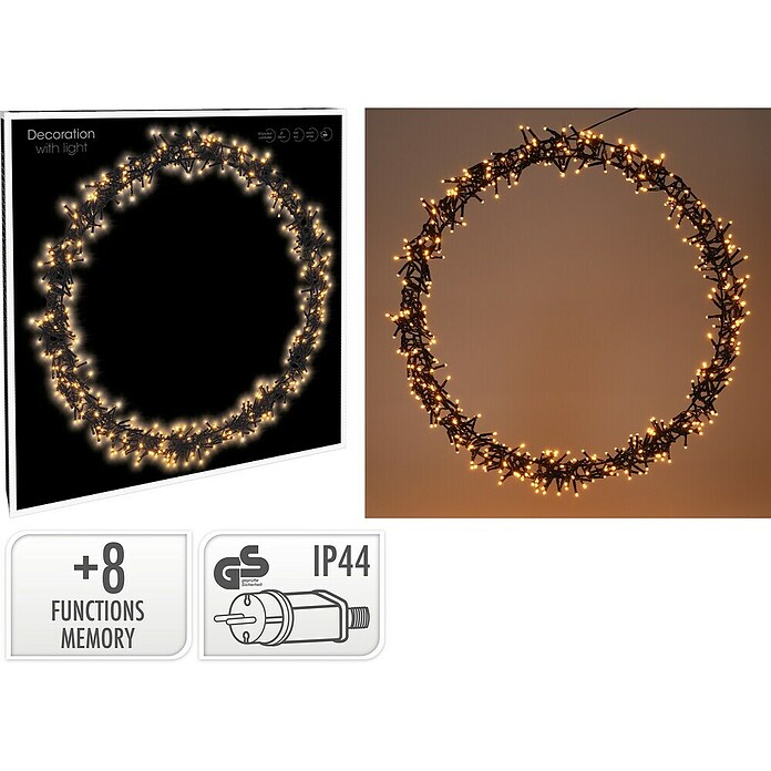 Decoratieve led-kerstverlichting Ring (Zwart, Op netstroom, 58 cm) | BAUHAUS