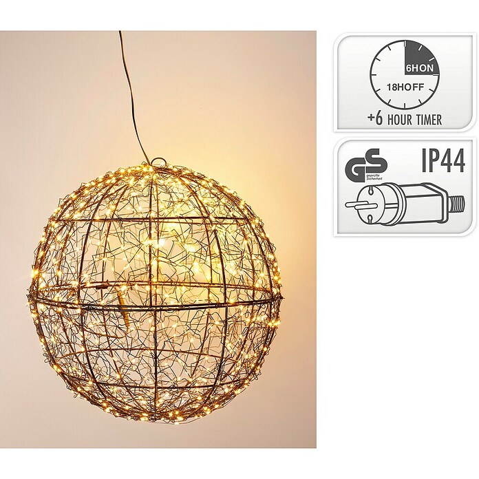 Decoratieve led-kerstverlichting (Zwart, Op netstroom, 35 cm) | BAUHAUS