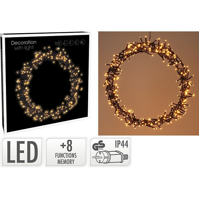 Decoratieve led-kerstverlichting Ring (Zwart, Op netstroom, 38 cm) | BAUHAUS
