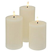 Led-kerstkaarsen - Set van 3 stuks (28 cm, Ivoor, Lichtkleur: Warm wit, 3 st.) | BAUHAUS