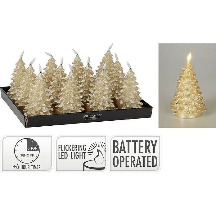 Led-kerstkaarsen (Goud, Lichtkleur: Warm wit) | BAUHAUS
