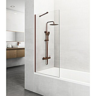 GME Mampara para bañera Screen (An x Al: 85 x 150 cm, Vidrio transparente, Cobre)