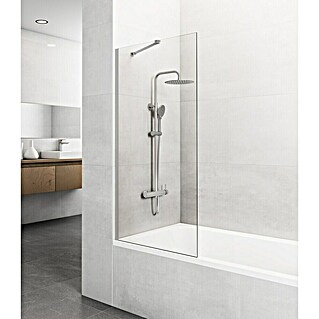 GME Mampara para bañera Screen (An x Al: 85 x 150 cm, Vidrio transparente, Nickel)