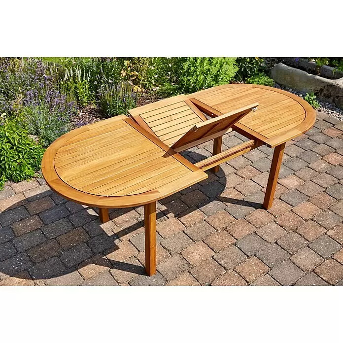 Sunfun Gartenmöbel-Set Diana/Maja - 5 -tlg., Akazienholz/PE-Geflecht/Stahl, Braun/Grau