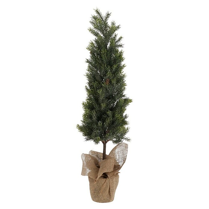 Kunstkerstboom met jute zak (Hoogte: 80 cm, Groen) | BAUHAUS
