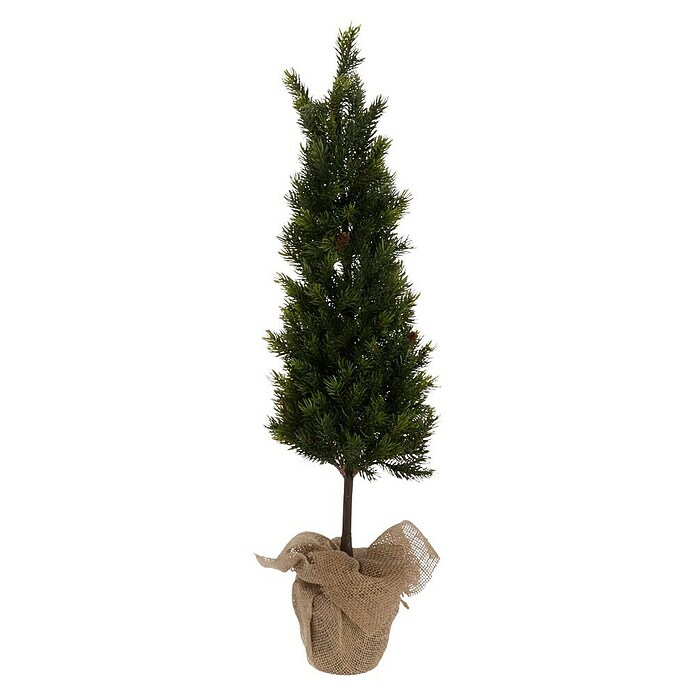 Kunstkerstboom met jute zak (Hoogte: 80 cm, Groen) | BAUHAUS