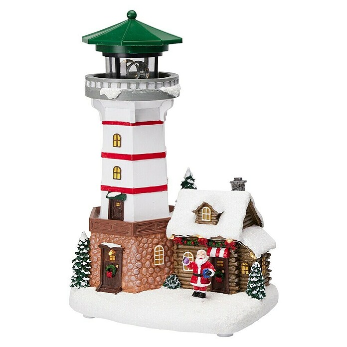 Decoratieve led-kerstverlichting Vuurtoren (Rood / Wit, Met accuvoeding) | BAUHAUS