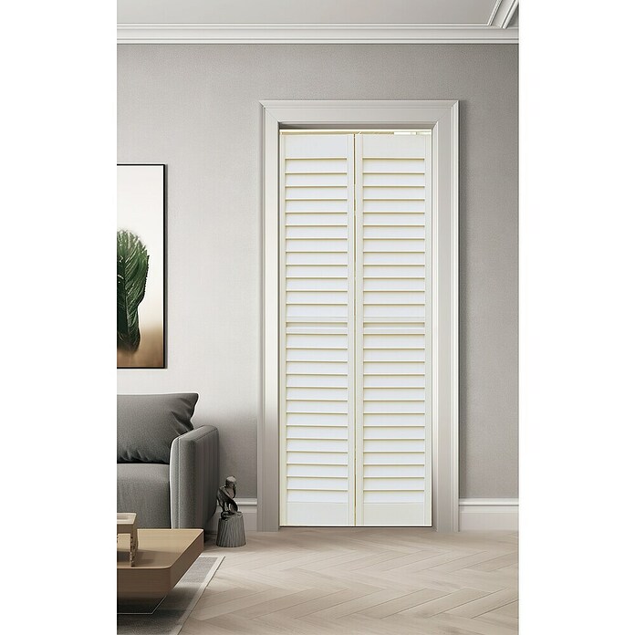 Harmonika vrata  (Bijele boje, Š x V: 83 x 203 cm, PVC) | BAUHAUS