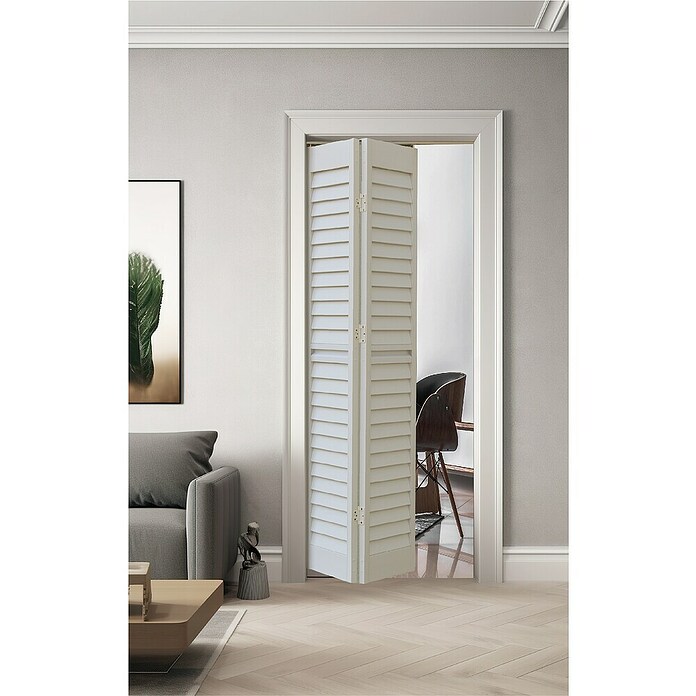 Harmonika vrata  (Bijele boje, Š x V: 83 x 203 cm, PVC) | BAUHAUS
