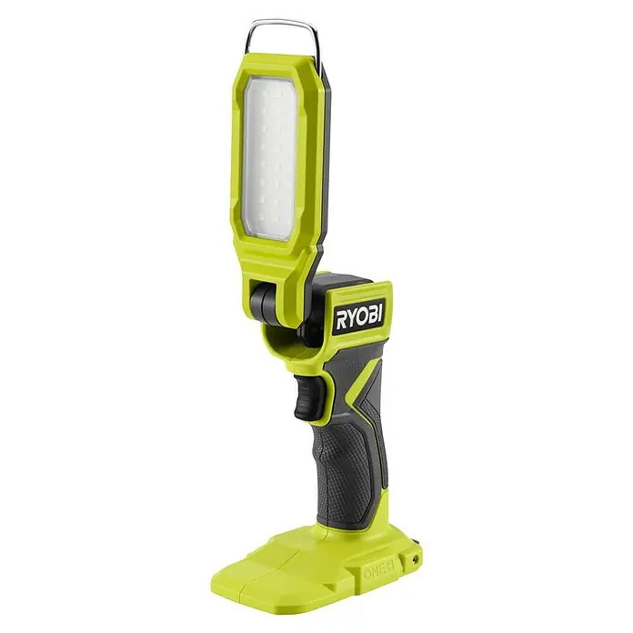 Ryobi ONE+ LED-Arbeitsleuchte SL18-0 - 18 V, Ohne Akku, 800 lm - Akkubetriebene Ryobi-Arbeitsleuchte mit LED-Licht, Griff und Standfuß für den vielseitigen Einsatz in verschiedenen Arbeitsumgebungen.