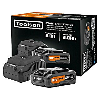 Toolson Batería y cargador Starter Kit (18 V, 2 Ah)