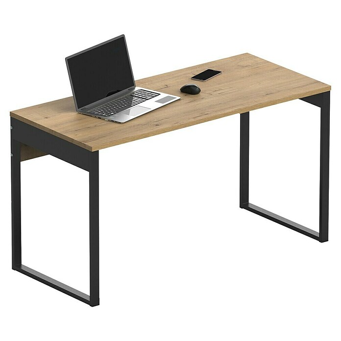 Muebles Pitarch Mesa de escritorio Nexus (L x An x Al: 60 x 135 x 76 cm, Roble Gold/Negro) | BAUHAUS