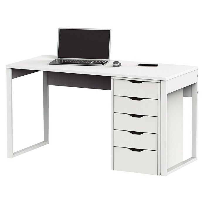 Muebles Pitarch Mesa de escritorio Nexus (L x An x Al: 60 x 135 x 75 cm, Blanco)
