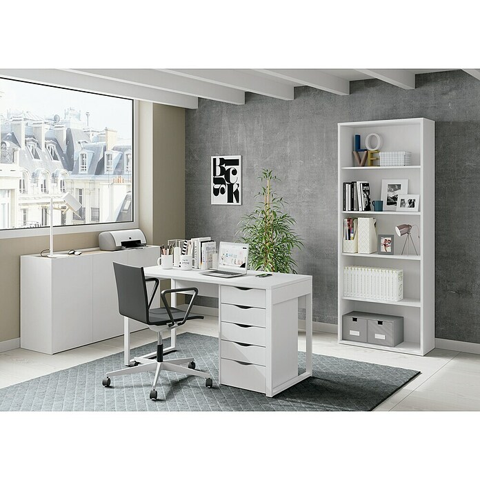 Muebles Pitarch Mesa de escritorio Nexus (L x An x Al: 60 x 135 x 75 cm, Blanco)