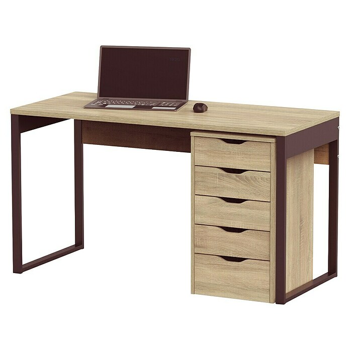 Muebles Pitarch Mesa de escritorio Nexus (L x An x Al: 60 x 135 x 76 cm, Roble Cambrian) | BAUHAUS
