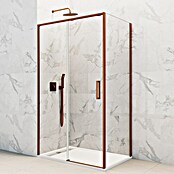GME Mampara de ducha esquinera Twenty (L x An x Al: 80 x 155 x 195 cm, 77 cm - 155 cm, Vidrio transparente, Cobre) | BAUHAUS