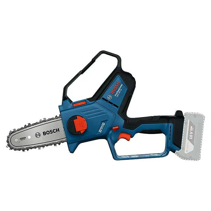 Bosch Professional AMPShare 18V Akku-Astsäge GKE 18V-15 - 18 V, Ohne Akku, Schwertlänge: 15 cm - Akkubetriebene Bosch Kettensäge für professionelle Baumpflege und Holzarbeiten im Garten mit 18V Akku.