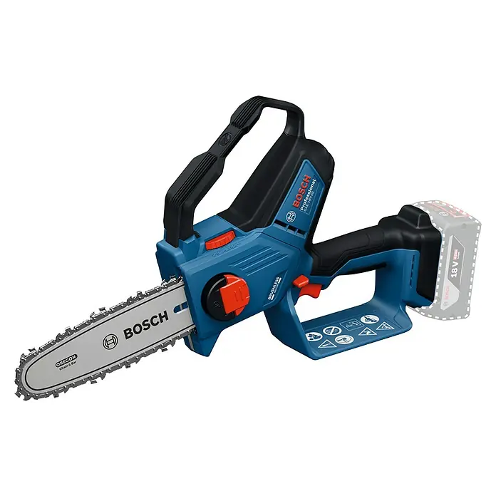 Bosch Professional AMPShare 18V Akku-Astsäge GKE 18V-20 - 18 V, Ohne Akku, Schwertlänge: 20 cm - Akku-Kettensäge Bosch GAE 18V-20 Professional mit robustem Design für professionelle Baumpflegearbeiten.