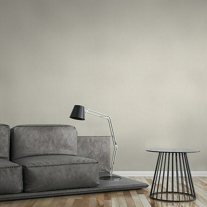 AS Creation Greenery Vliestapete (Creme, Uni, 10,05 x 0,53 m)