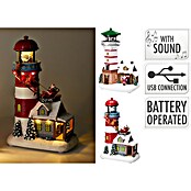 Decoratieve led-kerstverlichting Vuurtoren (Rood / Wit, Met accuvoeding) | BAUHAUS