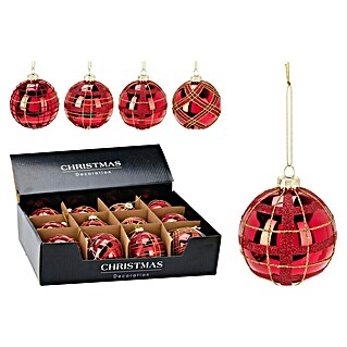 Kerstbal (Rood, Glas, 1 st.)