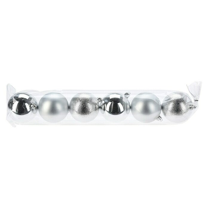Set kerstballen (Zilver, Kunststof, 6 st.) | BAUHAUS