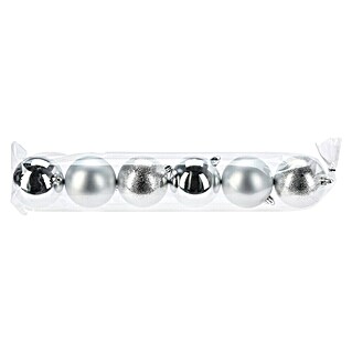 Set kerstballen (Zilver, Kunststof, 6 st.)