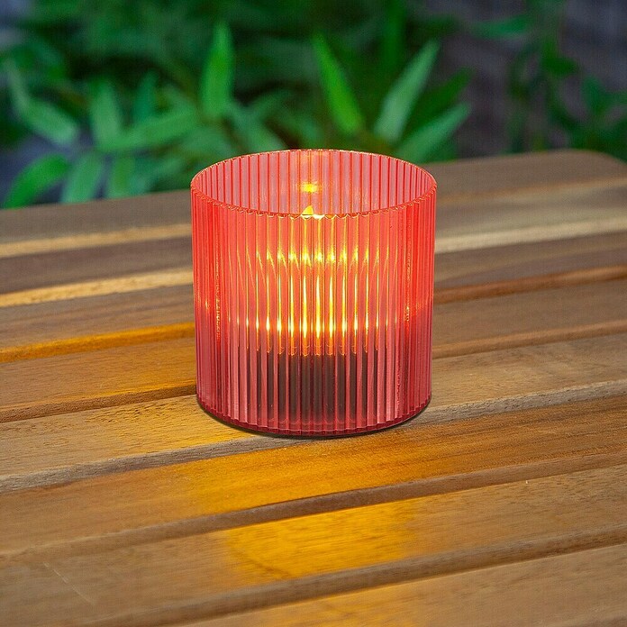 BAUHAUS Solar-Dekoleuchte Teelicht (0,6 W, Rot, IP44) | BAUHAUS