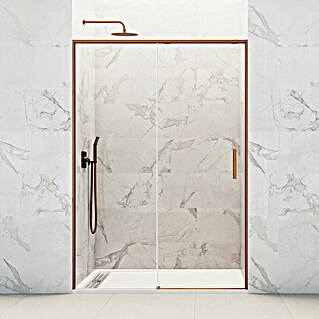 GME Mampara de ducha frontal Twenty (165 x 195 cm, Espesor de vidrio: 6 mm, Cobre)