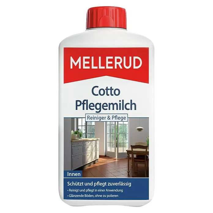 Mellerud Reinigungs- & Pflegemittel Cotto-Pflegemilch - 1 l, Flasche mit kindergesichertem Verschluss - Mellerud Cotto Pflegemilch Reiniger & Pflege für Innenräume. Schützt und pflegt zuverlässig, reinigt und pflegt in einer Anwendung.