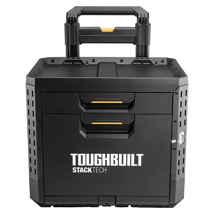 ToughBuilt StackTech Caja profesional con ruedas - An x Pr x Al: 52 x 58,5 x 67 cm, Plástico, Número de cajones: 2 ud. - La robusta caja de herramientas TOUGHBUILT StackTech ofrece una solución de almacenamiento profesional y modular para herramientas y accesorios.