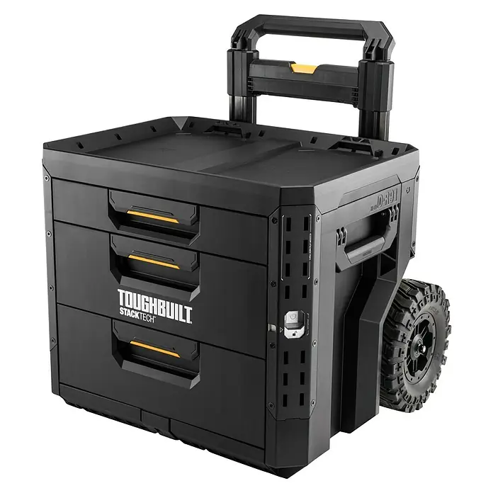 ToughBuilt StackTech Caja profesional con ruedas - An x Pr x Al: 52 x 58,5 x 67 cm, Plástico, Número de cajones: 3 ud. - El robusto cofre de herramientas ToughBuilt StackTech con tres cajones ofrece una excelente organización para profesionales.