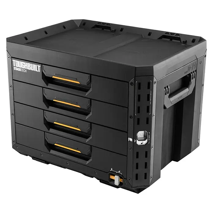ToughBuilt StackTech Caja para herramientas XL - An x Pr x Al: 56 x 43 x 42 cm, Plástico, Número de cajones: 4 ud. - El módulo de cajones Toughbuilt Stacktech con cuatro cajones, ideal para guardar herramientas y accesorios en el taller.