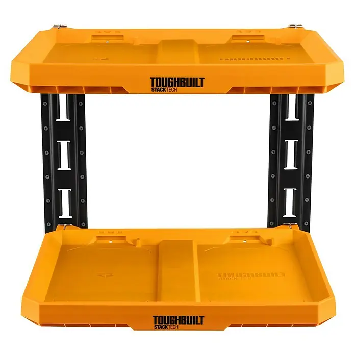 ToughBuilt StackTech Estructura de estantería - L x An x Al: 53 x 42 x 52 cm, Plástico, Capacidad de carga por balda: 22,5 kg - El banco de trabajo ToughBuilt StackTech ofrece una superficie de trabajo duradera y flexible para profesionales. Ideal para obras y talleres.