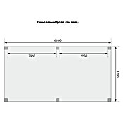 Karibu Grillpavillon (B x T: 627 x 320 cm, Farbe Gestell: Naturbraun, Holz) | BAUHAUS