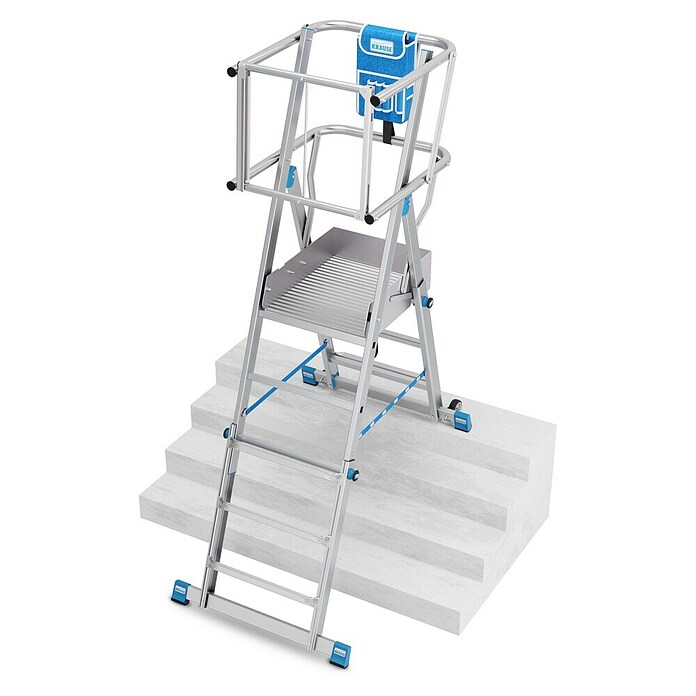 Krause Sprossen-Gelenk-Teleskopleiter Skymatic 3-5 Sprossen (Arbeitshöhe: 3,3 m, Anzahl Tritte: 5 Stk., Aluminium) | BAUHAUS