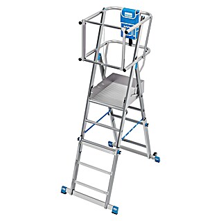 Krause Sprossen-Gelenk-Teleskopleiter Skymatic 3-5 Sprossen (Arbeitshöhe: 3,3 m, Anzahl Tritte: 5 Stk., Aluminium)