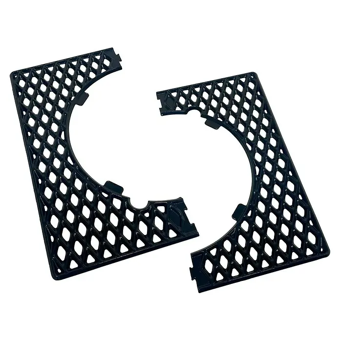 Kingstone KMS Ersatz-Grillrost Cliff Black Edition - Passend für: Kingstone Gasgrill Cliff 4500 Black Edition, Gusseisen - Zwei schwarze, perforierte, viertelkreisförmige Matten. Diese robusten Matten sind ideal für den Einsatz im Freien.