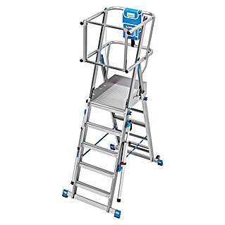 Krause Sprossen-Gelenk-Teleskopleiter Skymatic 5-9 Sprossen (Arbeitshöhe: 4,35 m, Anzahl Tritte: 9 Stk., Aluminium)