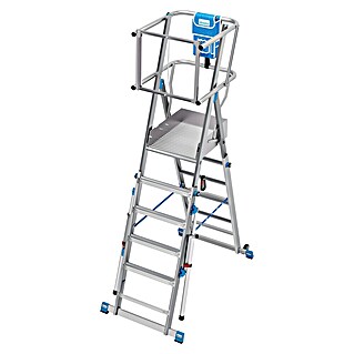Krause Sprossen-Gelenk-Teleskopleiter Skymatic 5-9 Sprossen (Arbeitshöhe: 4,35 m, Anzahl Tritte: 9 Stk., Aluminium)
