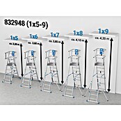 Krause Sprossen-Gelenk-Teleskopleiter Skymatic 5-9 Sprossen (Arbeitshöhe: 4,35 m, Anzahl Tritte: 9 Stk., Aluminium) | BAUHAUS