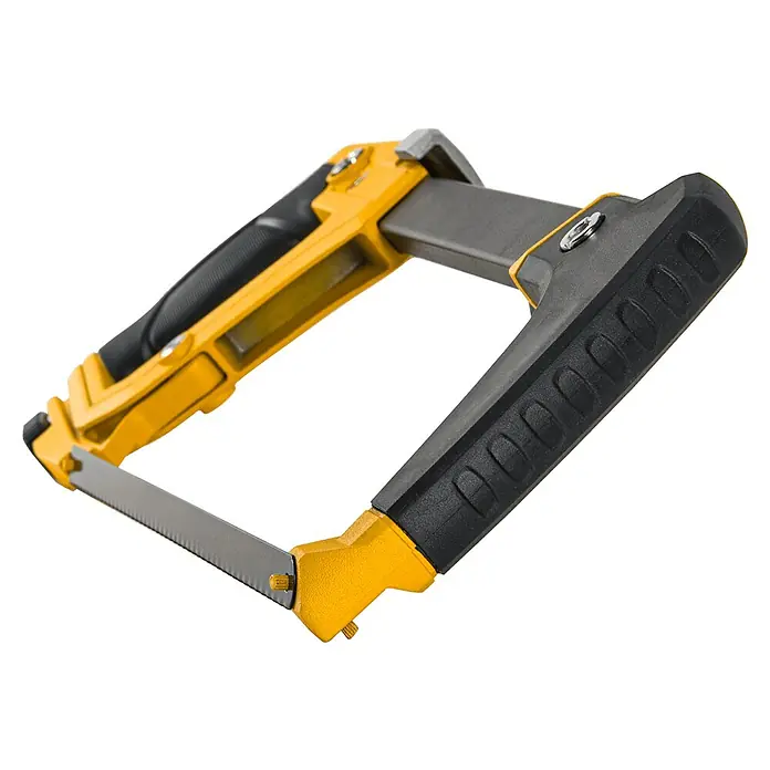 Vito Sierra de arco VIS3E1 - Largo: 300 mm, Acero HSS Bimetal/Caucho - La sierra de marquetería, una herramienta para un corte preciso, cuenta con un diseño ergonómico y una construcción robusta para aplicaciones versátiles.