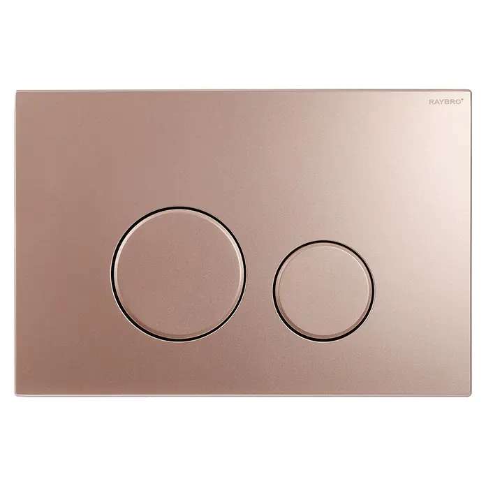 Betätigungsplatte Mocha Typ 1 - Rose Gold, 2-Mengen-Spülung - RAYBRO Betätigungsplatte mit zwei runden Tasten in Roségold für WC-Spülkästen, elegantes Design für moderne Badezimmer.