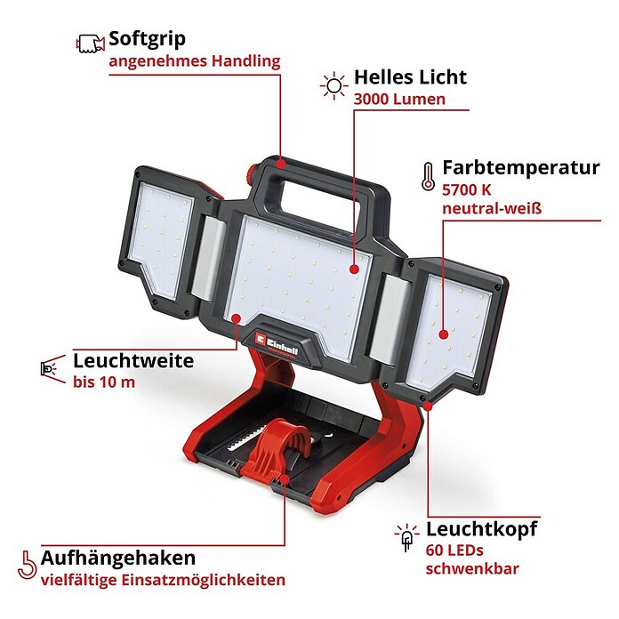 Einhell Power X-Change 18V Akku-Lampe TP-CL 18/3000 (Ohne Akku, 18 V, 3 000 lm) | BAUHAUS