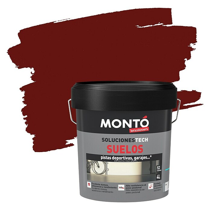 Montó Pintura para suelos Expresa (Rojo, 4 l, Semimate)