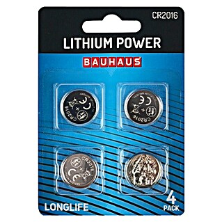 BAUHAUS Gumbna baterija Lithium Power (CR2016, 4 kos)