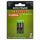 BAUHAUS Pilas recargables AAA HR03 Solar (Micro AAA, 350 mAh, 2 ud.) | BAUHAUS