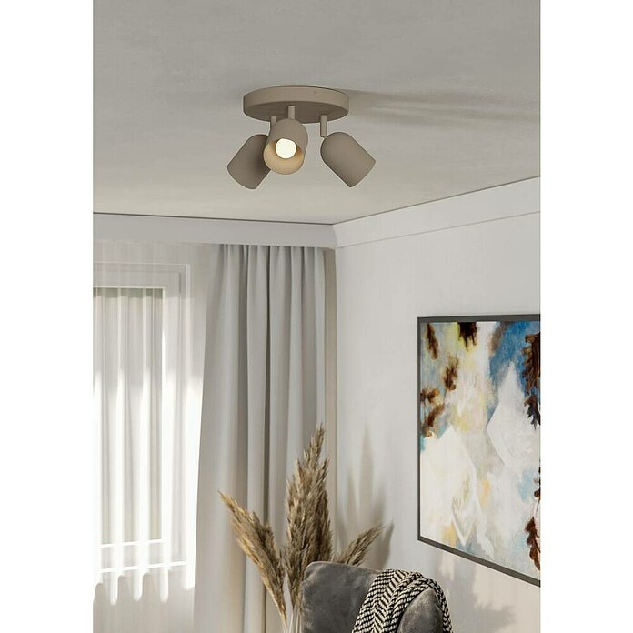 Eglo Plafondspot Tilston 3-voudig (40 W, l x b x h: 25 x 25 x 21 cm, Zand, E14, 3 st.) | BAUHAUS